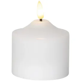 Star Trading LED Stumpenkerze 9,5 cm weiß