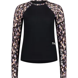Mons Royale Bella Merino Long Sleeve Sweatshirt Leopard/Schwarz XS
