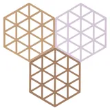 F&H Group Untersetzer-Set Triangles 3 Stck. Light Terracotta/Lupine/Almond