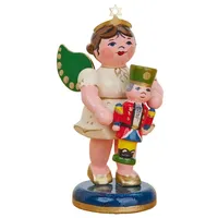 Hubrig Volkskunst GmbH Engel mit Nussknacker 6,5 cm beige/bunt