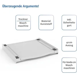 xavax Zwischenbaurahmen für Waschmaschine/Trockner, Weiß (00110223)