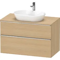 Duravit „D-Neo“ Konsolenwaschtischunterbau mit Möbelgriff chrom × Eiche Natur