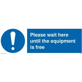 Bitte warten Sie hier, bis die Ausrüstung frei ist