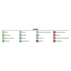 Legende für Flucht- und Rettungsplan, Folie, 580x125 mm