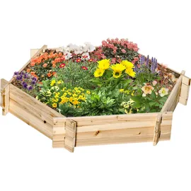 Outsunny Hochbeet sechseckig 100 x 92 x 16 cm Natur
