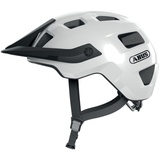 ABUS MoTrip - robuster Fahrradhelm mit höhenverstellbarem Schirm für Mountainbiker - individuelle Passform - Unisex - Weiß Glänzend, S