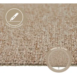 Andiamo Teppichboden ANDIAMO "Rambo, Feinschlinge, Gesamthöhe 4,5 mm, Luxusklasse LC1", beige, B:500cm L:300cm, Kunstfaser, Teppiche, meliert, Breite 400 cm oder 500 cm, strapazierfähig & pflegeleicht