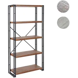 Bücherregal HWC-A27, Standregal Wohnregal, 165x80cm 3D-Struktur 5 Ebenen ~ Wildeiche-Optik