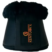 Kentucky Hufglocken Leder mit Fell M Weiß