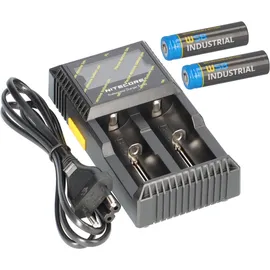 Akkuman SET Nitecore D2 Ladegerät + 2x 14500 AA Solar Akku LiFePo4 3,2V 600mAh