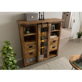 MASSIVMOEBEL24.DE Highboard 142 x 147 x 45 cm Mango / Altholz