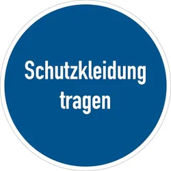 Gebotsschild, Schutzkleidung tragen - praxisbewährt - 200x0.45 mm Aluminium geprägt
