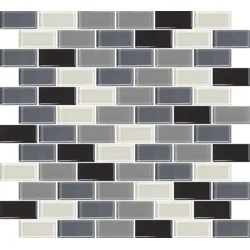 Premium Mosaic Glasmosaik grau 31x33 cm glanz MOS5025MIX1