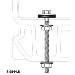 LAUFEN Befestigung H8954480000001 lang, mit Moosgummidichtung, für Spülkasten, schwarz