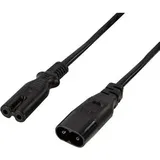 Logilink Stromkabel Verlängerung, 2m, Schwarz
