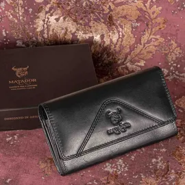 matador leder Budapest Portemonnaie Damen schwarz