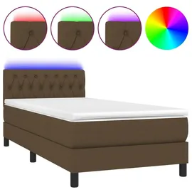 vidaXL Boxspringbett 100 x 200 cm Dunkelbraun