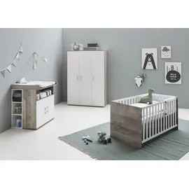Home Affaire Babyzimmer-Komplettset Henning 70 x 140 cm Eiche nachbildung weiß/beige