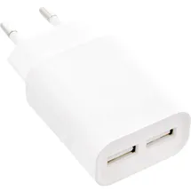 InLine InLine® USB Ladegerät DUO, Netzteil 2-fach, 100-240V zu 5V/2.1A, weiß