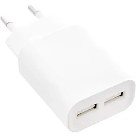 InLine InLine® USB Ladegerät DUO, Netzteil 2-fach, 100-240V zu 5V/2.1A, weiß