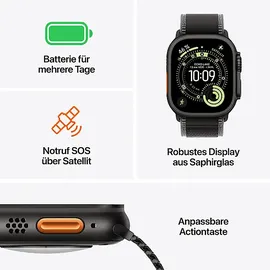 Apple Watch Ultra 3 GPS + Cellular 49 mm Titangehäuse Natur Alpine Loop Hellblau M