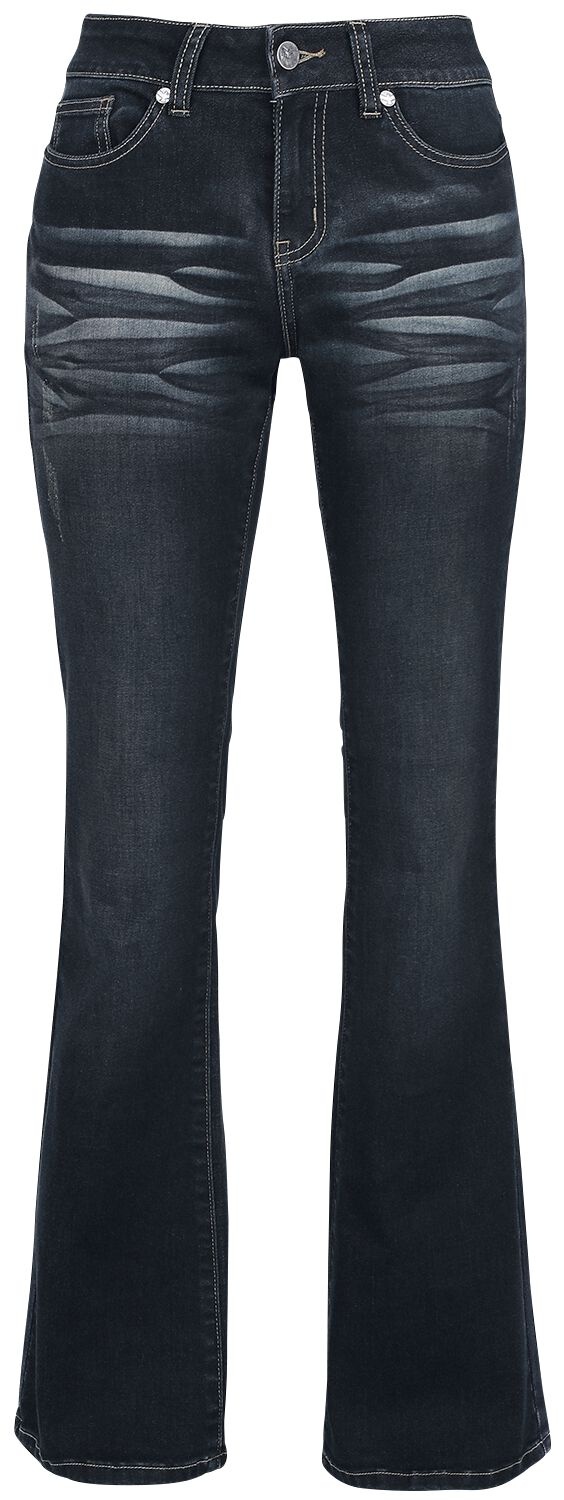 Black Premium by EMP Jeans - Grace - Dunkelblaue Jeans mit Waschung und Schlag - W27L30 bis W36L34 - für Damen - Größe W28L32 - dunkelblau - W28L32