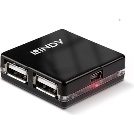 Lindy 42742 4 Port USB 2.0 Mini Hub - Hub - 4 x USB 2.0