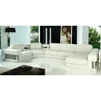 JVmoebel Ecksofa Ledersofa Couch Wohnlandschaft Ecksofa Eck Design Modern Sofa, Made in Europa weiß