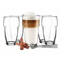 Sendez 6 stapelbare Latte Macchiato Gläser 300ml Kaffeegläser Teegläser Trinkgläser