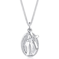 Elli Halskette Damen Marienbild Kreuz Anhänger Spirituell in 925 Silber