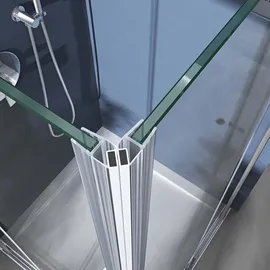 doporro Eck-Duschkabine Eckdusche 80x120x190cm Duschabtrennung inkl. 4cm flacher Duschtasse in Weiß ESG-Sicherheitsglas Klarglas Easy-Clean-Beschi... - Transparent