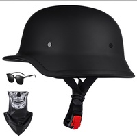 Vintage Deutsche Motorrad Halbhelme mit ECE Jethelm Retro Chopper Helm Scooter-Helm Fahrradhelm mit Herausnehmbares Innenfutter und Schnellverschlussschnallen M~XXL 54~64CM