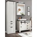 furn.design Badmöbel Set Badezimmer 5-tlg Waschtisch mit Waschbecken, inkl. Beleuchtung, Stove,