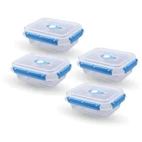 BestLivings Frischhaltebox 0,9L Lunchbox im Set Blau 4er Pack