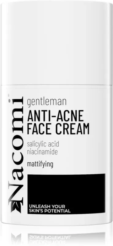 Nacomi Gentleman Feuchtigkeit spendende und mattierende Creme für die Gesichtshaut mit Akne für Herren 50 ml
