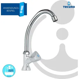 tecuro HU-Auslauf für Stand- und Wandarmaturen Edelstahl verchromt - 130 mm