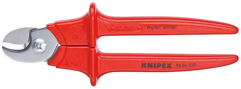 KNIPEX 95 06 230, Hand-Kabelschneider, Rot, Edelstahl, Edelstahl, 7 cm, Deutschl