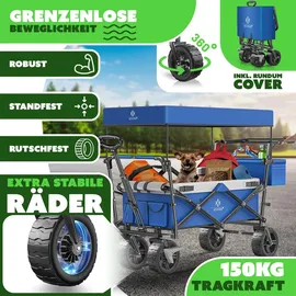 Kesser Bollerwagen faltbar GT9000 blau/grau