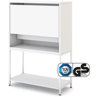 ASSMANN Büromöbel Sekretär CUBAS (60x50cm Weiß Weiß, einfache Montage, für Homeoffice), TÜV-zertifiziert