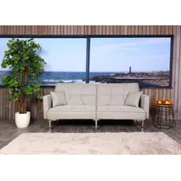 Mendler Schlafsofa HWC-K65, Schlafcouch Bettsofa Gästebett, Schlaffunktion Liegefläche 170x104 cm ~ Stoff/Textil creme-beige