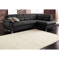 sit&more Ecksofa SIT & MORE "Mailand L-Form, B: 250 cm", schwarz, B:250cm H:85cm T:164cm, Luxus-Kunstleder;Kunstleder Softlux;NaturLEDER (echtes Rindleder)/Korpus passendes Kunstleder Softlux;Luxus-Microfaser Altara Nubuck (100% Polyester), Sofas, Ecksofa,