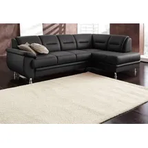sit&more Ecksofa SIT & MORE "Mailand L-Form, B: 250 cm", schwarz, B:250cm H:85cm T:164cm, Luxus-Kunstleder;Kunstleder Softlux;NaturLEDER (echtes Rindleder)/Korpus passendes Kunstleder Softlux;Luxus-Microfaser Altara Nubuck (100% Polyester), Sofas, Ecksofa,