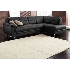sit&more Ecksofa SIT & MORE "Mailand L-Form, B: 250 cm", schwarz, B:250cm H:85cm T:164cm, Luxus-Kunstleder;Kunstleder Softlux;NaturLEDER (echtes Rindleder)/Korpus passendes Kunstleder Softlux;Luxus-Microfaser Altara Nubuck (100% Polyester), Sofas, Ecksofa,