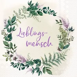Serviette Lieblingsmensch 20tlg. Papier Violett Lila