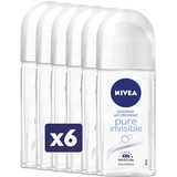 Nivea Pure Invisible Roll-On 6 x 50 ml