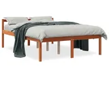 vidaXL Seniorenbett Wachsbraun 135x190 cm Massivholz Kiefer1944659