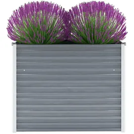 vidaXL Garten-Hochbeet verzinkter Stahl rechteckig 100 x 40 x 77 cm Grau 