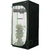 SunStream Growzelt Hydroponischer Growschrank 600D Hochreflektierendes Mylar mit Beobachtungsfenster und Bodenwanne Grow Tent für Indoor Pflanzenwachstum (Grün 100x100x200cm)