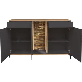 Mäusbacher Faro Sideboard 159 x 103 x 42 cm Anthrazit matt lack / Asteiche