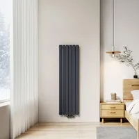 EMKE Flachheizkörper 1600 x 460 mm 850 W anthrazit Mittelventil